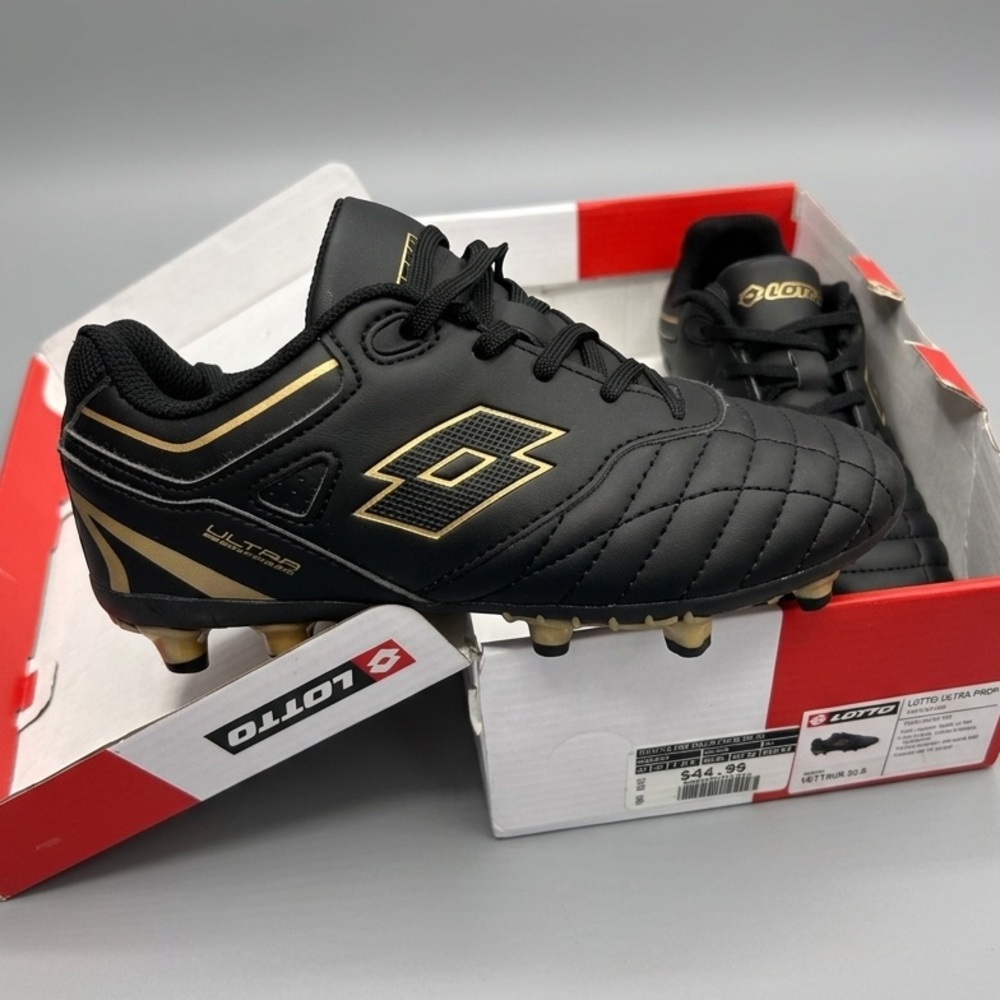 US 1 EUR 32.5 👦🏽 | LOTTO ULTRA PRESS 2.0 JUNIOR | Soccer Cleats Black and Gold